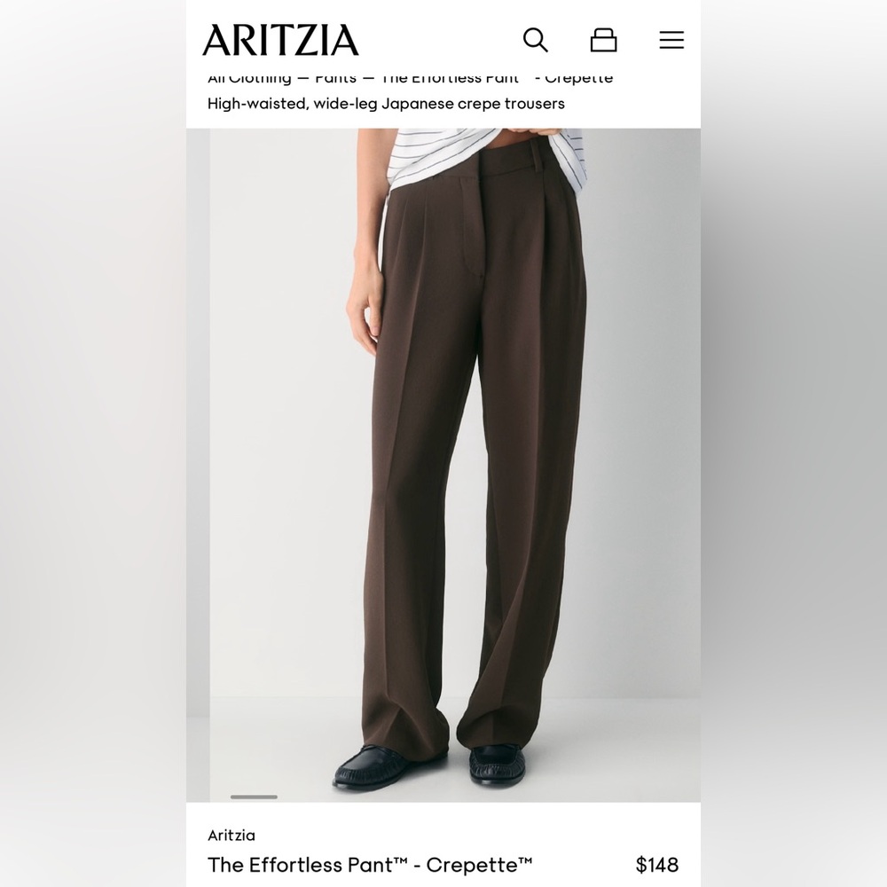 Aritzia Effortless Pants - Rich Mocha Brown